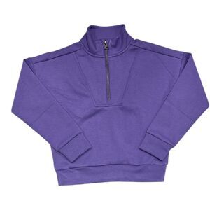 Member's Mark Girls Brushed Fabric Sandwash Quarter Zip Pullover - Purple